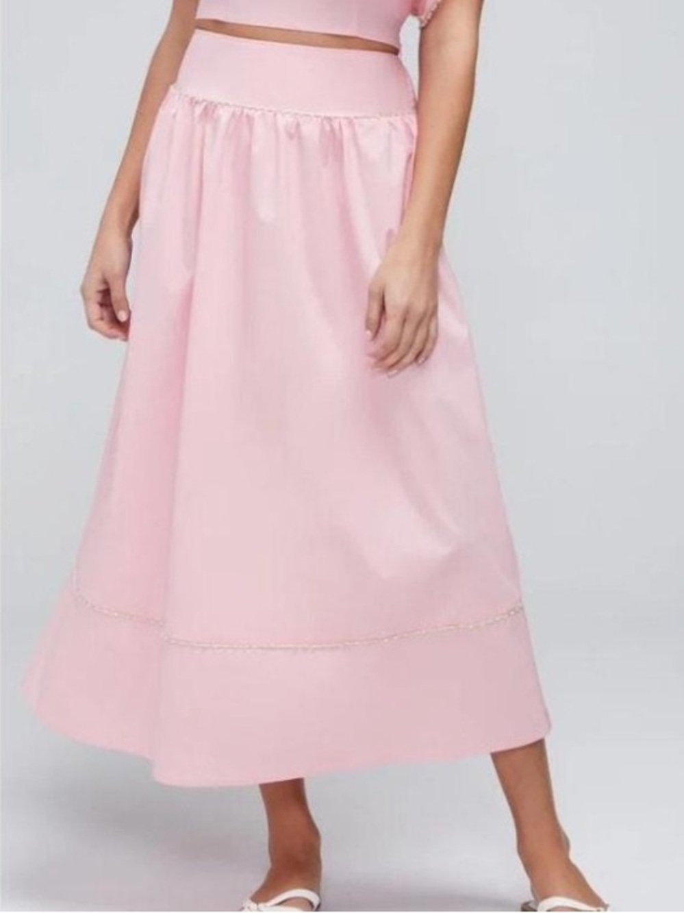 Wildfox Davenay Maxi Skirt Pink Crystal Trim Womens Large Long Skirt Resortwear